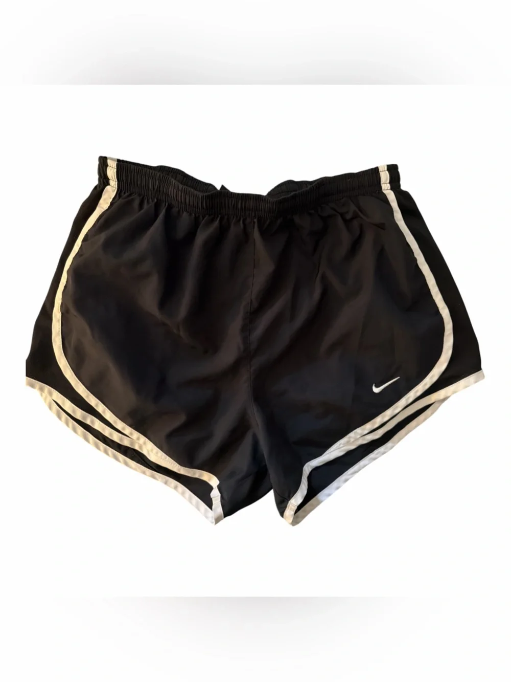 Nike Black Dri-Fit Women's Tempo Athletic Shorts with White Trim